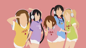 Minimalist K-on Girls Wallpaper