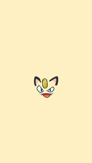 Minimalist Meowth Phone Wallpaper