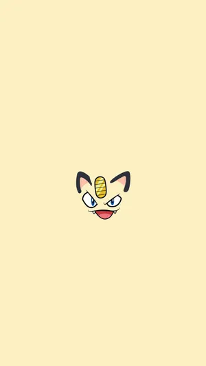 Minimalist Meowth Phone Wallpaper