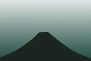 Minimalist Mountain With Perfect Cone Shape Wallpaper
