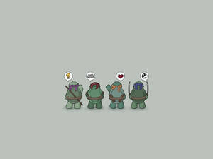 Minimalist Ninja Turtles Cartoon Wallpaper