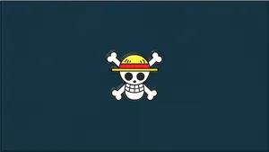 Minimalist One Piece Straw Hat Crossbones Wallpaper