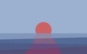 Minimalist Orange Sunset Laptop Art Wallpaper
