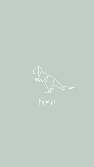 Minimalist Origami Cute Dinosaur Iphone Wallpaper