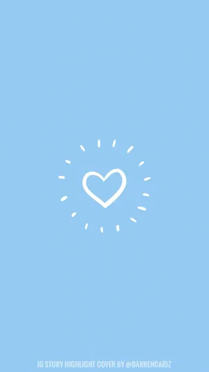 Minimalist Pastel Blue Heart Wallpaper