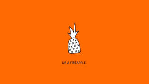 Minimalist Pineapple Orange Aesthetic Wallpaper