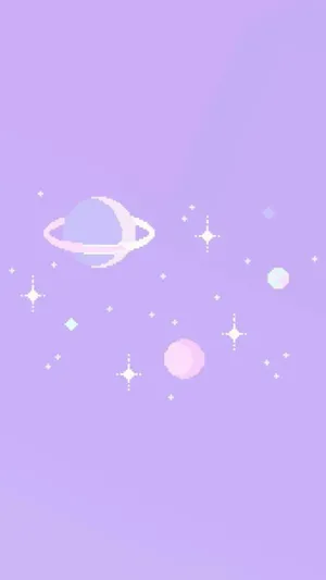 Minimalist Pixel Art Purple Pastel Iphone Wallpaper