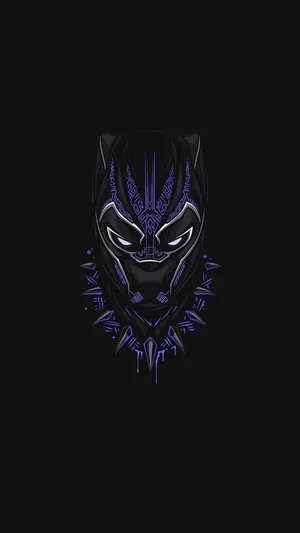 Minimalist Purple Black Panther Android Wallpaper