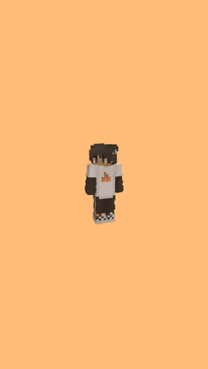 Minimalist Sapnap Minecraft Character Illustration Wallpaper