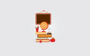 Minimalist School Clipart Wallpaper