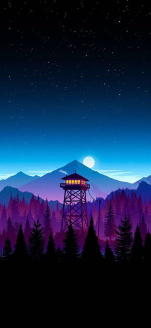 Minimalist Tablet Watch Tower Wallpaper