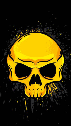 Minimalist Tablet Yellow Skull Wallpaper