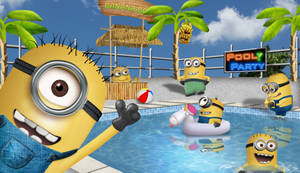 Minion Birthday Pool Party Wallpaper