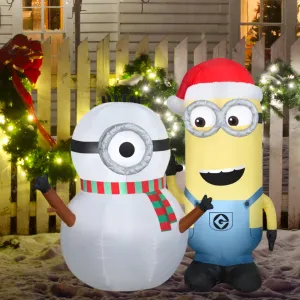 Minionand Snowman Christmas Decoration Wallpaper