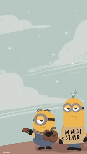 Minions With Guitar Phone Wallpaper