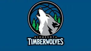 Minnesota Timberwolves Logo In Light Blue Wallpaper