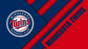 Minnesota Twins Logo In Blue And Red Wallpaper