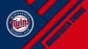 Minnesota Twins Logo In Blue And Red Wallpaper