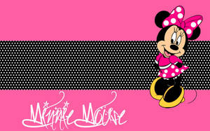 Minnie Mouse With Black Stripe Wallpaper