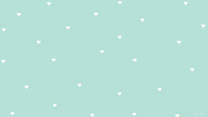 Mint Green Hearts Wallpaper