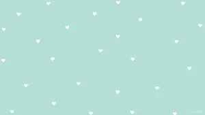 Mint Green Hearts Wallpaper