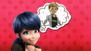 Miraculous Ladybug Marinette Thinking Of Adrien Wallpaper