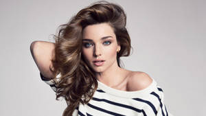 Miranda Kerr Black Stripes Photoshoot Wallpaper