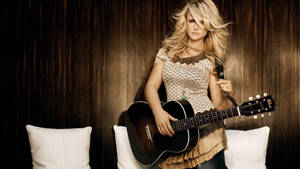 Miranda Lambert With A Shiny Guitar Wallpaper