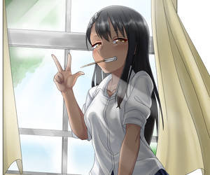 Mischievous Nagatoro Hayase Three Fingers Wallpaper