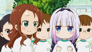 Miss Kobayashi And Her Dragon Companion, Tohru, Enjoying Some Quality Time. Wallpaper