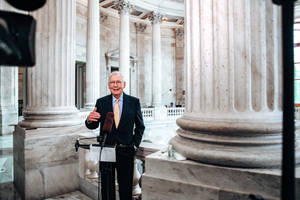 Mitch Mcconnell During Interview Wallpaper