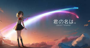 Mitsuha And Taki From 'your Name', A Story Of Connected Destinies Wallpaper