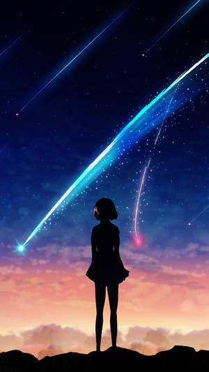 Mitsuha Miyamizu 🥀, Illustration From The Movie Your Name Wallpaper