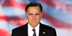 Mitt Romney American Flag Background Wallpaper