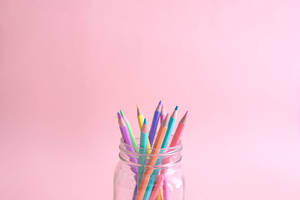 Mixed Color Pencils Pastels Aesthetic Computer Wallpaper