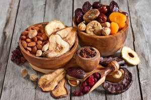 Mixed Dried Fruits Currant Berries Nuts Almonds Wallpaper