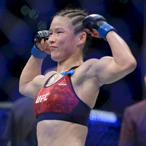 Mma Fighter Zhang Weili Standing Strong Wallpaper