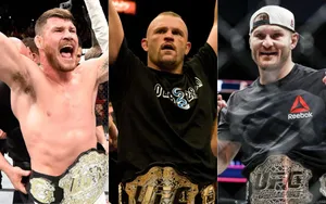 Mma Legends Jeremy Horn, Michael Bisping, And Stipe Miocic Wallpaper