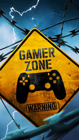 Mobile Gamer Yellow Sign Wallpaper