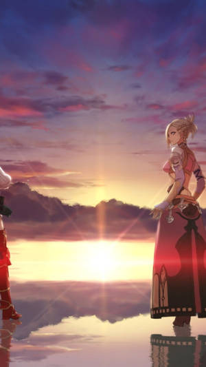 Mobile Gaming Experience Taken Up A Level With Final Fantasy On Iphone Wallpaper