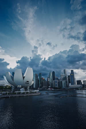 Modern City Skyscrapers Singapore Iphone Wallpaper