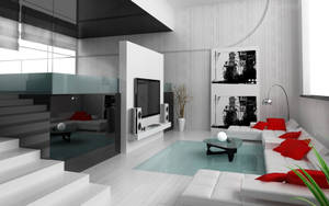 Modern Elegance - Intimate, Bright And Luxurious Living Room. Wallpaper