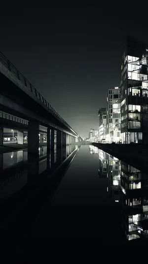 Modern Iphone Dark City View Chicago Wallpaper