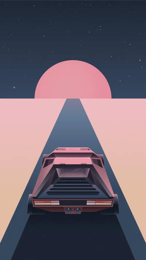 Modern Outrun Car Wallpaper