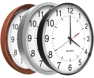 Modern Timepieces: Slim Sapling Round Clocks Wallpaper