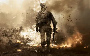 Modern Warfare Soldierin Battlefield Wallpaper