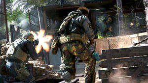 Modern Warfare Soldiers In Battle Wallpaper