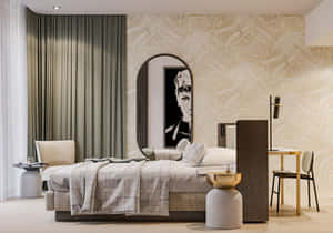 Modernized Traditional Bed Wallpaper