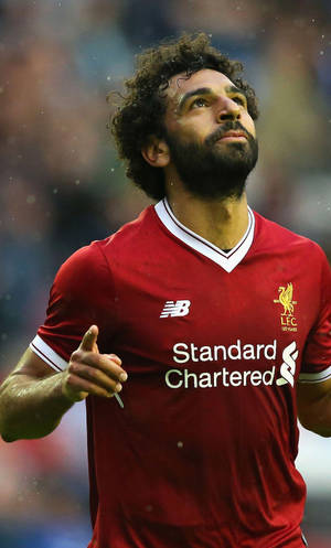 Mohamed Salah Looks Up Portrait Wallpaper