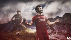 Mohamed Salah Mountain Splash Art Wallpaper